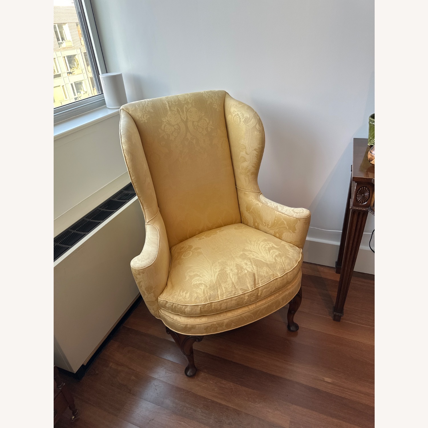 Vintage/Antique Finds Yellow Fabric Armchair - image-2