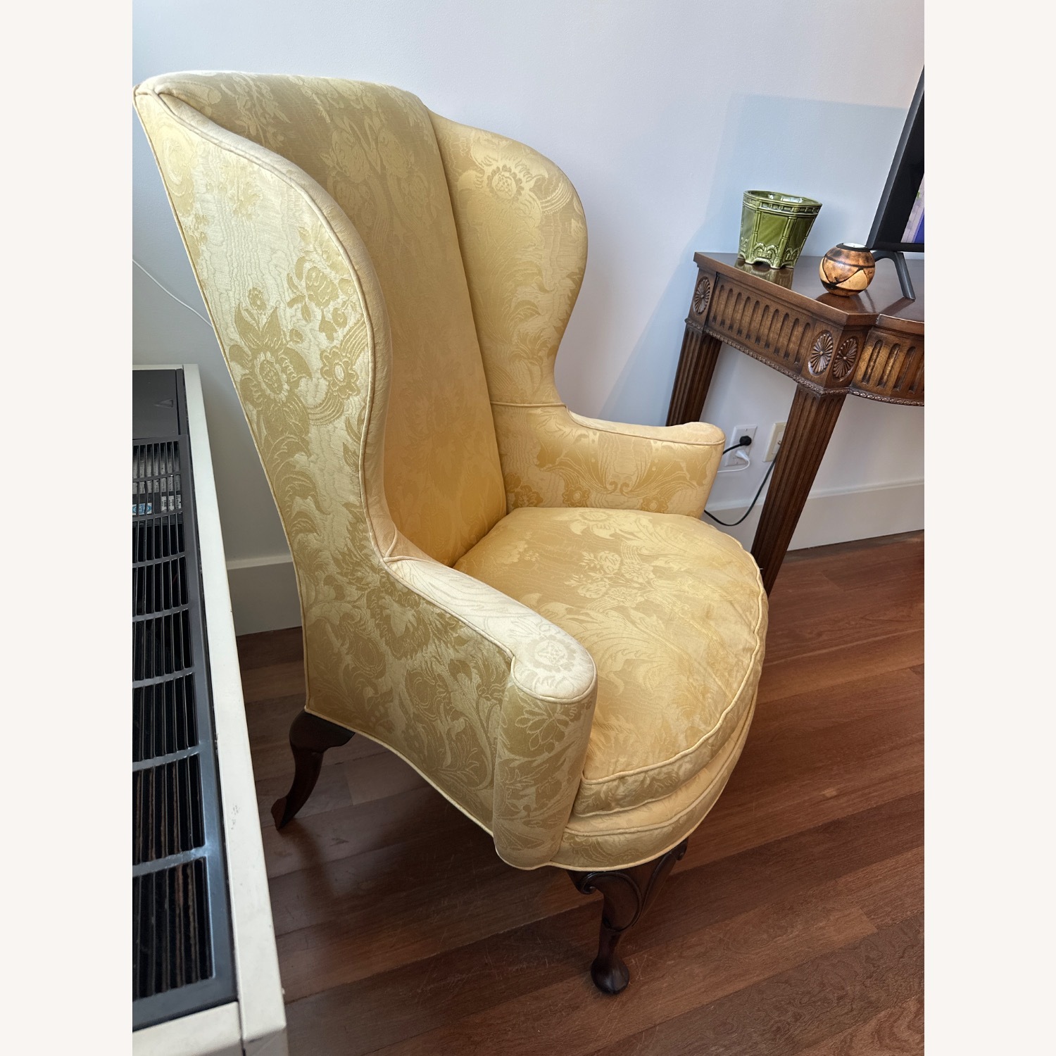 Vintage/Antique Finds Yellow Fabric Armchair - image-3