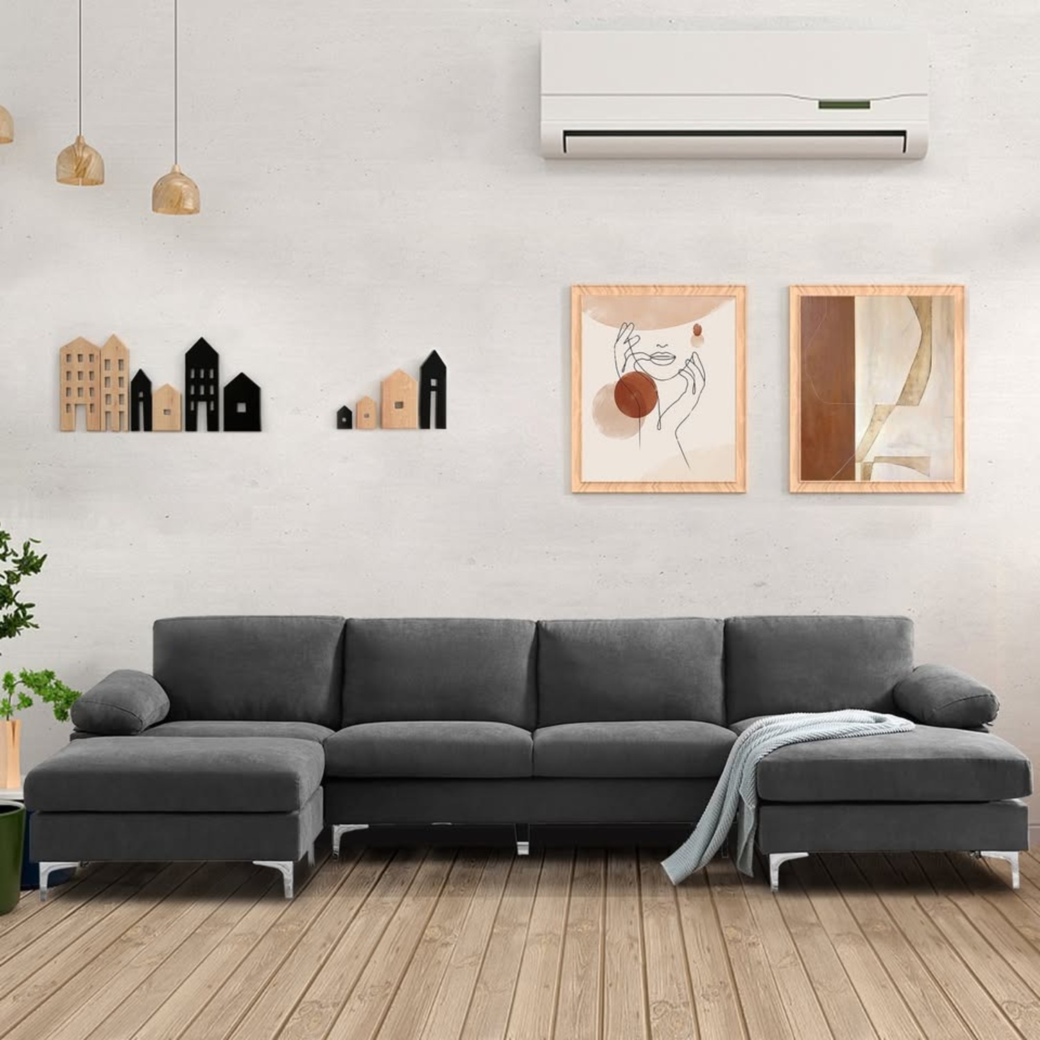 Dark Gray Chaise Lounge - image-1