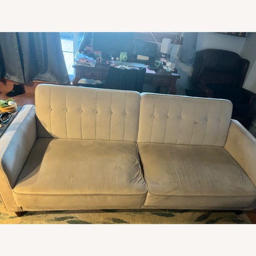 Used White Fabric 2 Piece Sectional for sale on AptDeco