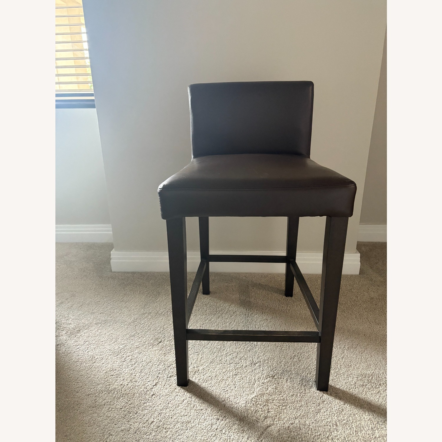 West Elm Porter Dark Brown Leather Stools - image-8