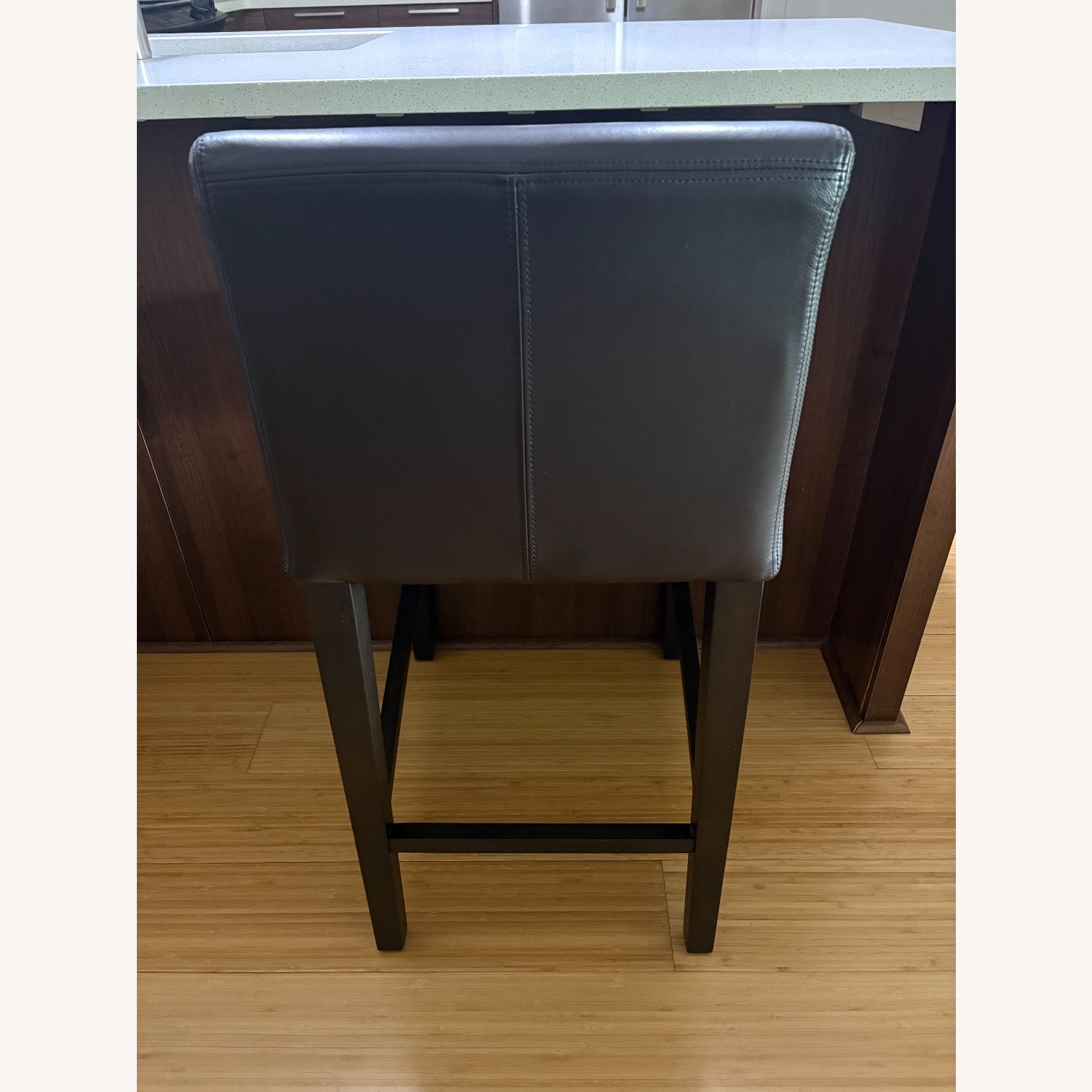 West Elm Porter Dark Brown Leather Stools - image-6