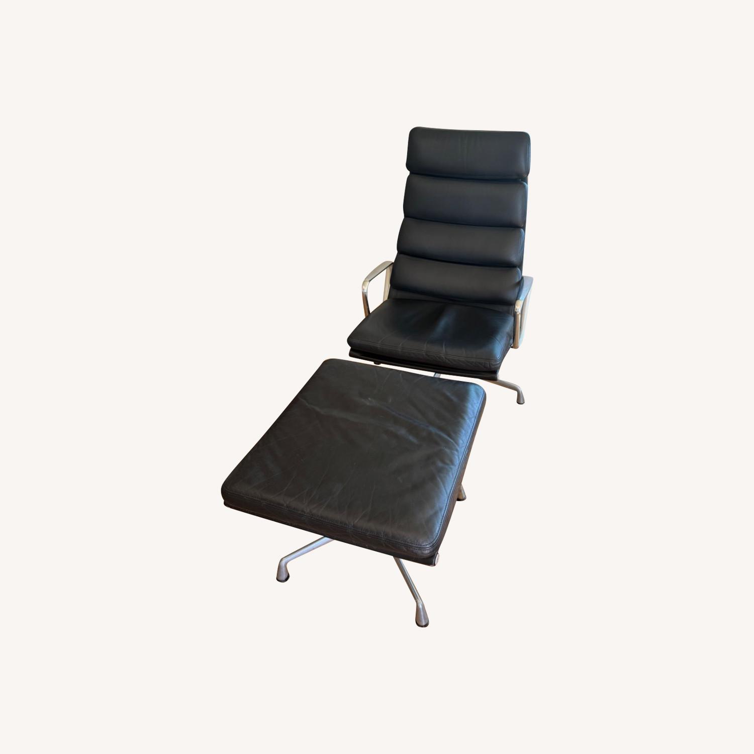 Herman Miller Eames Black Leather Armchair - image-0