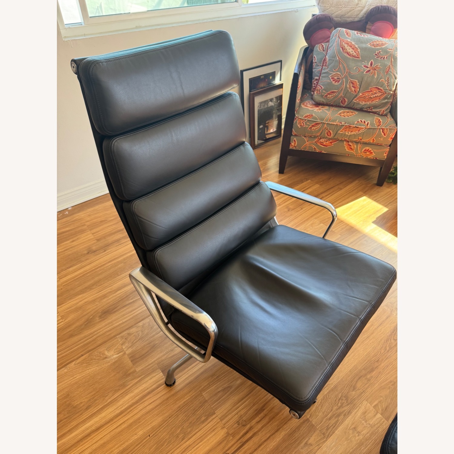 Herman Miller Eames Black Leather Armchair - image-1