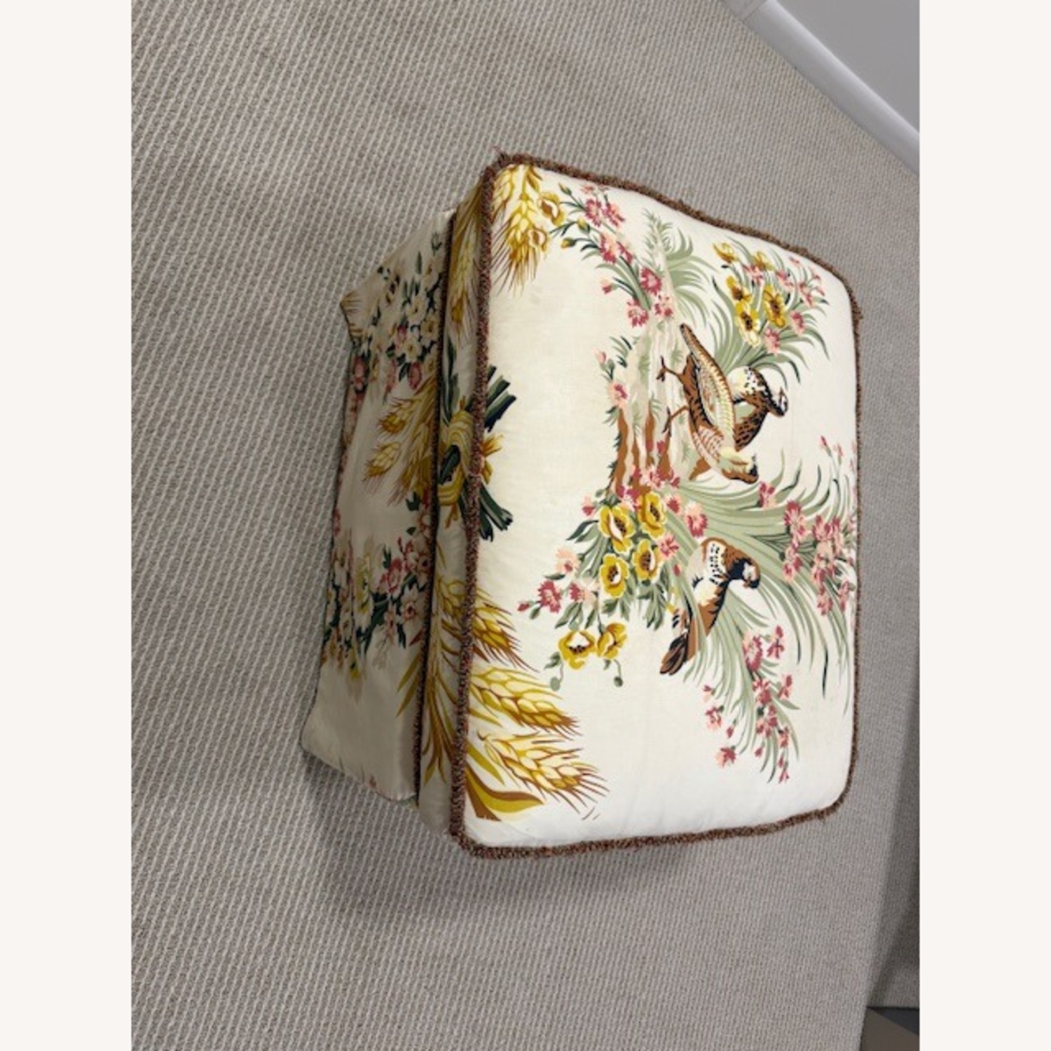 Antique Fabric Ottoman - image-1