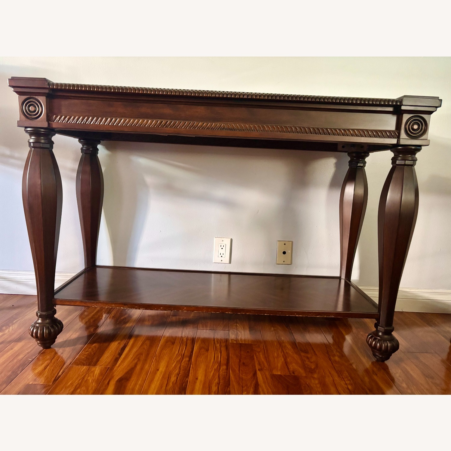 Wooden Side Table with Exquisitely Carved Detail  - image-1