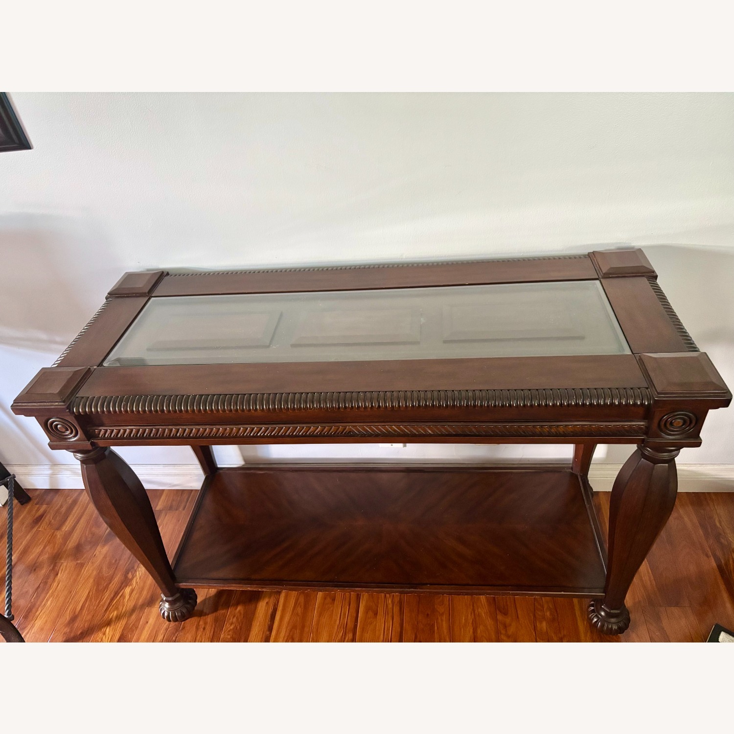 Wooden Side Table with Exquisitely Carved Detail  - image-2