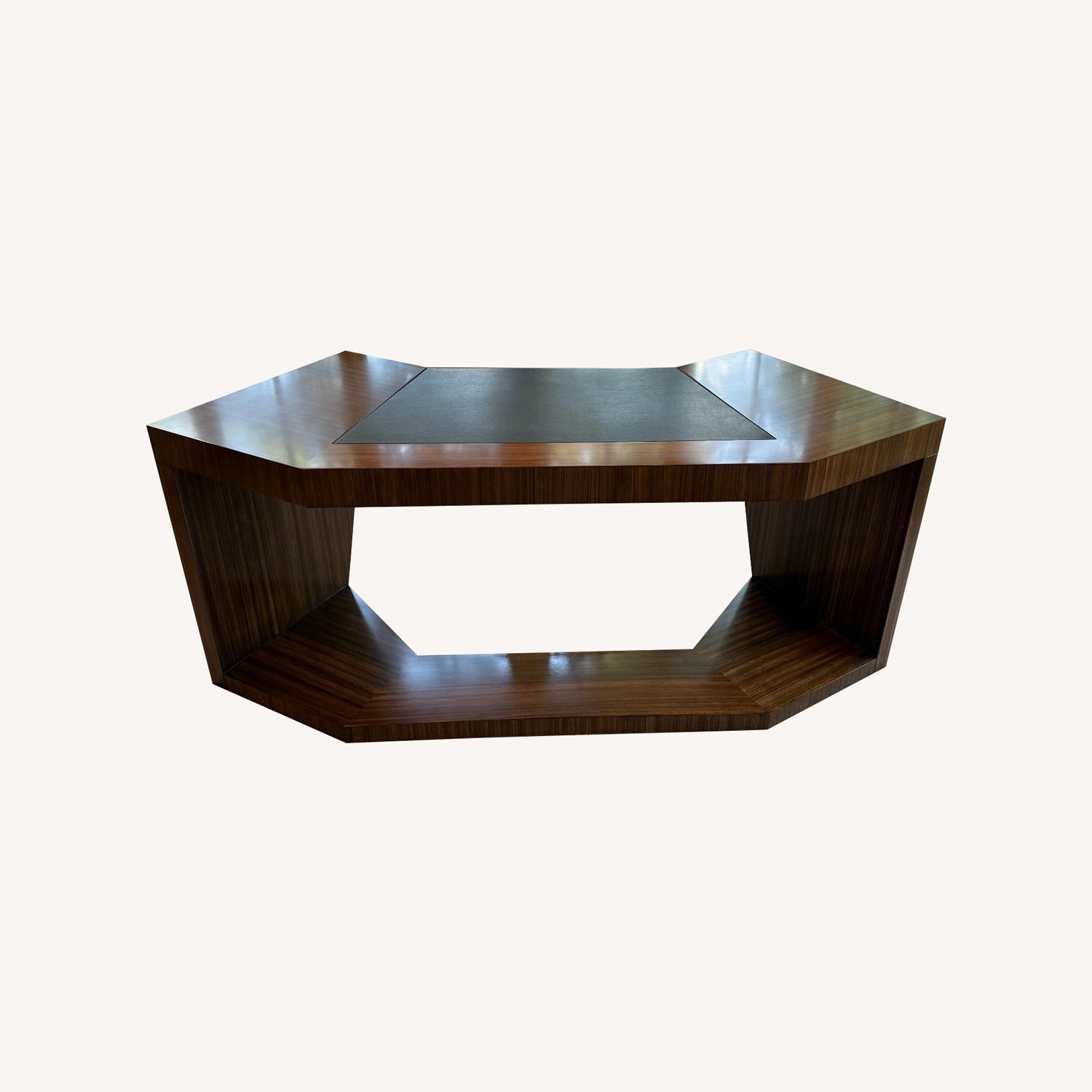 Paragon Angled Writing Desk Dark Brown Wood Desk - image-0