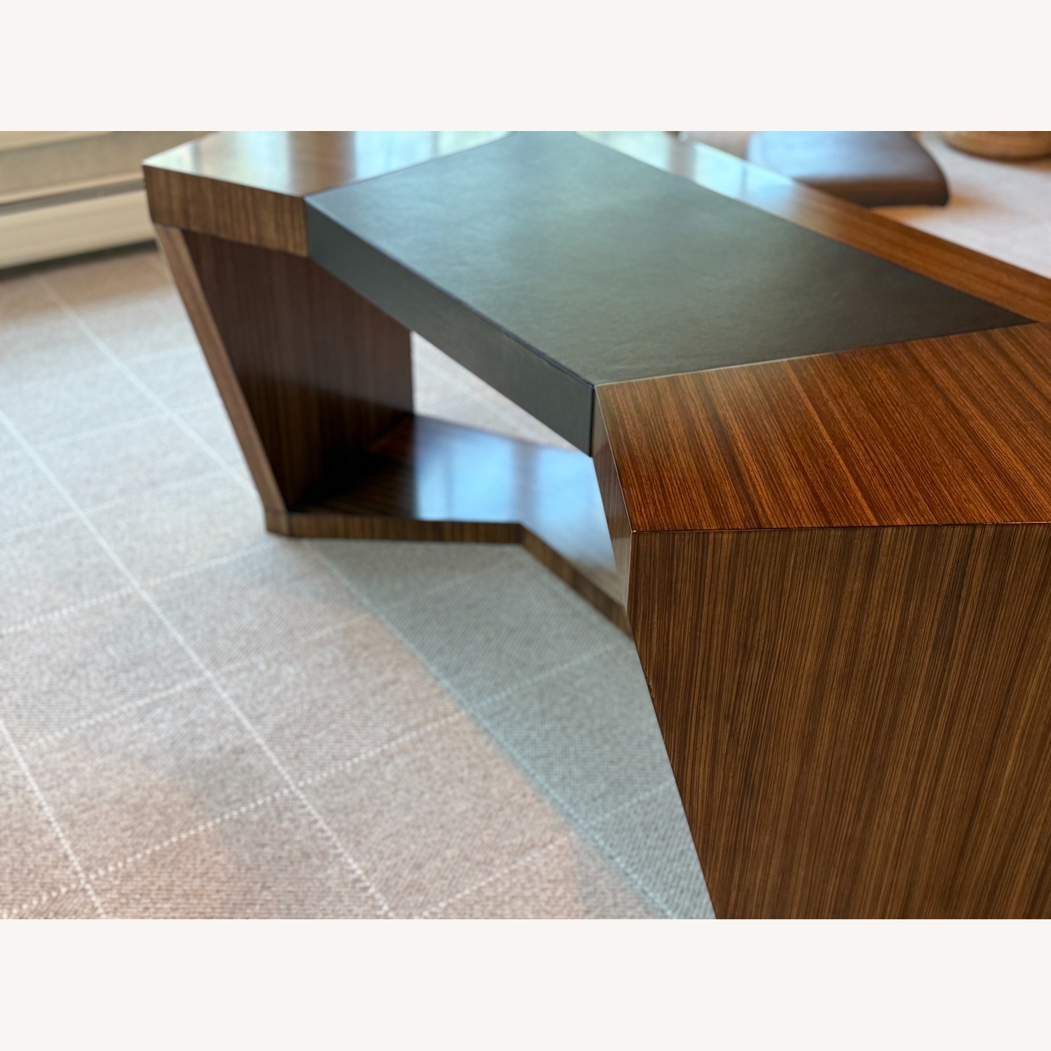 Paragon Angled Writing Desk Dark Brown Wood Desk - image-4