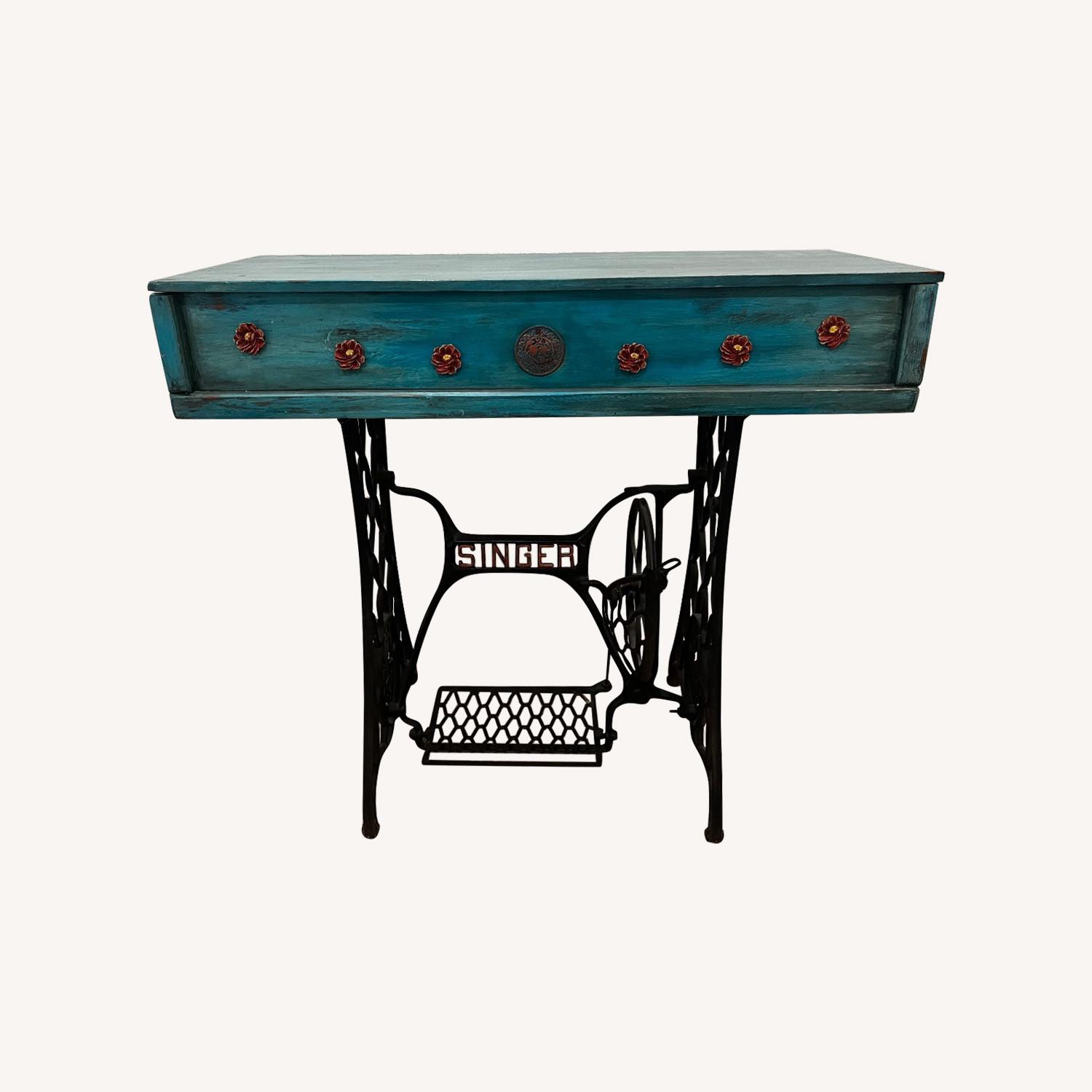 Vintage Custom Repurposed Singer Sewing Table - image-0