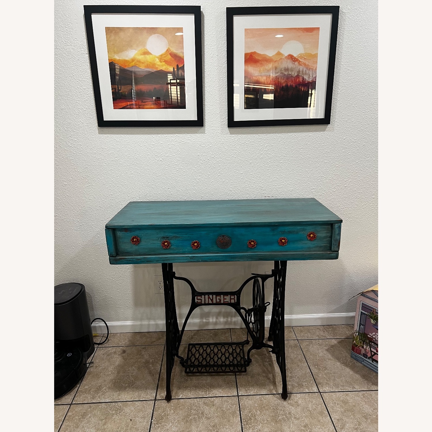 Vintage Custom Repurposed Singer Sewing Table - image-6