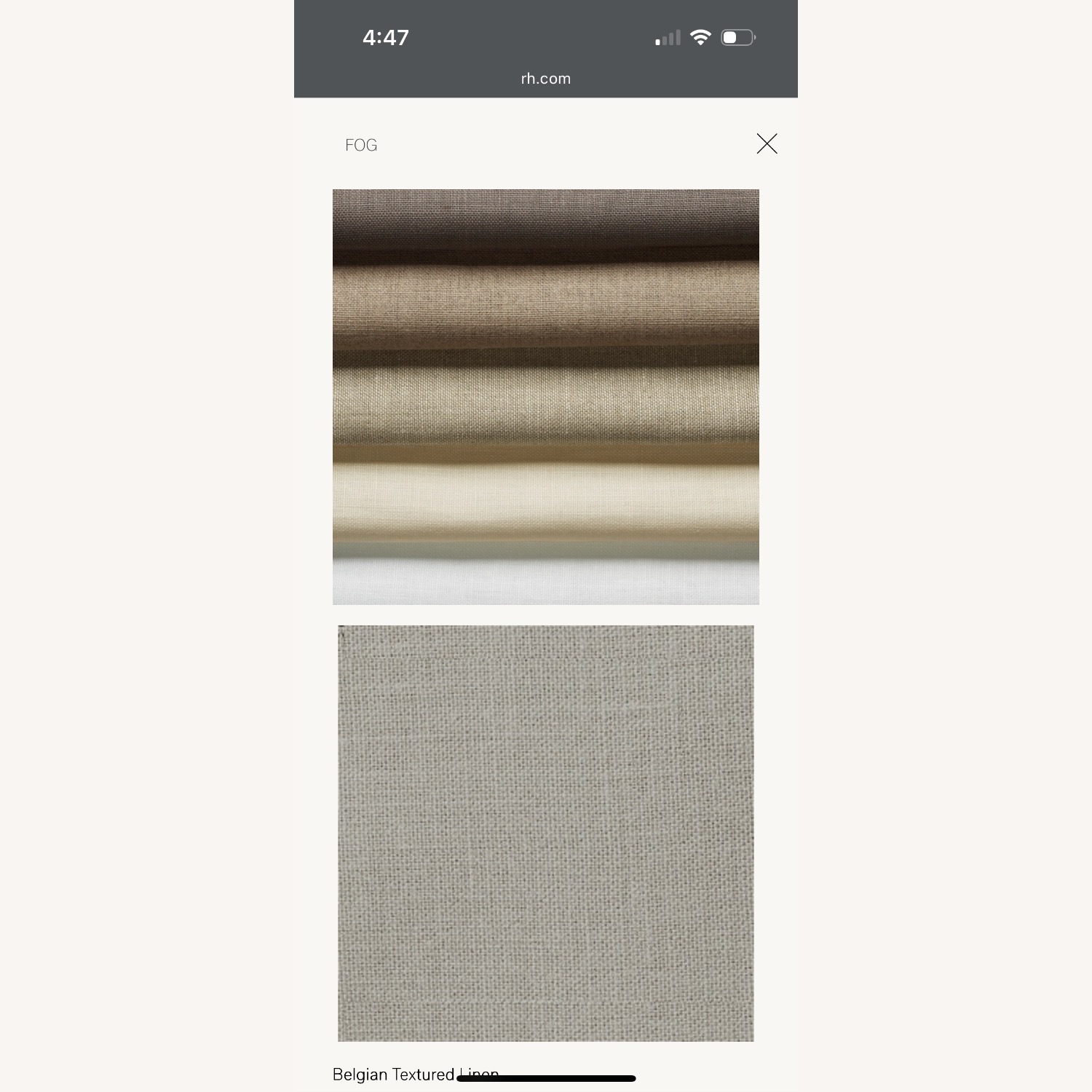 Restoration Hardware Dark Gray Linen Queen Bed - image-1