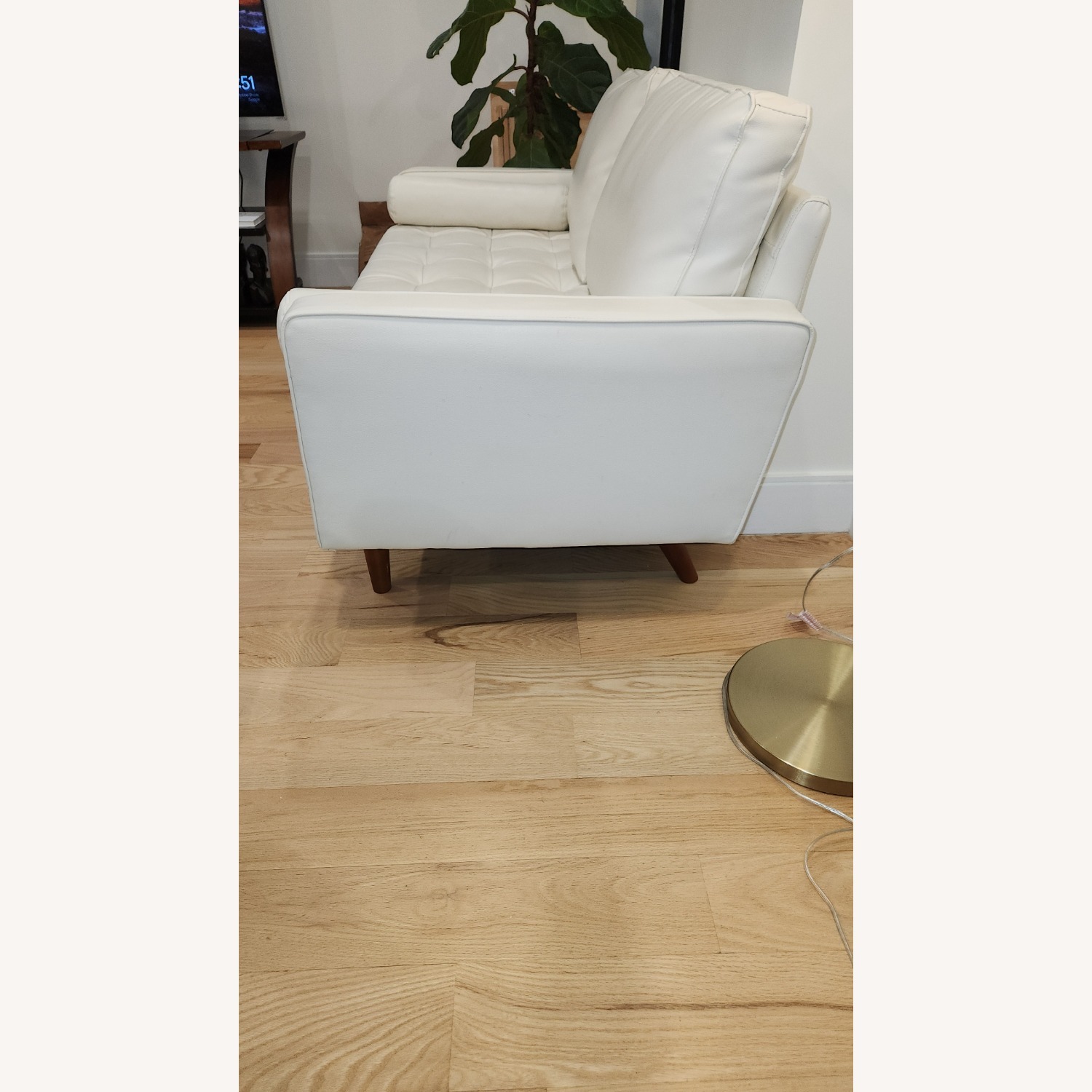 Wayfair Lincoln 58" White Faux Leather 2 Seater Sofa - image-3