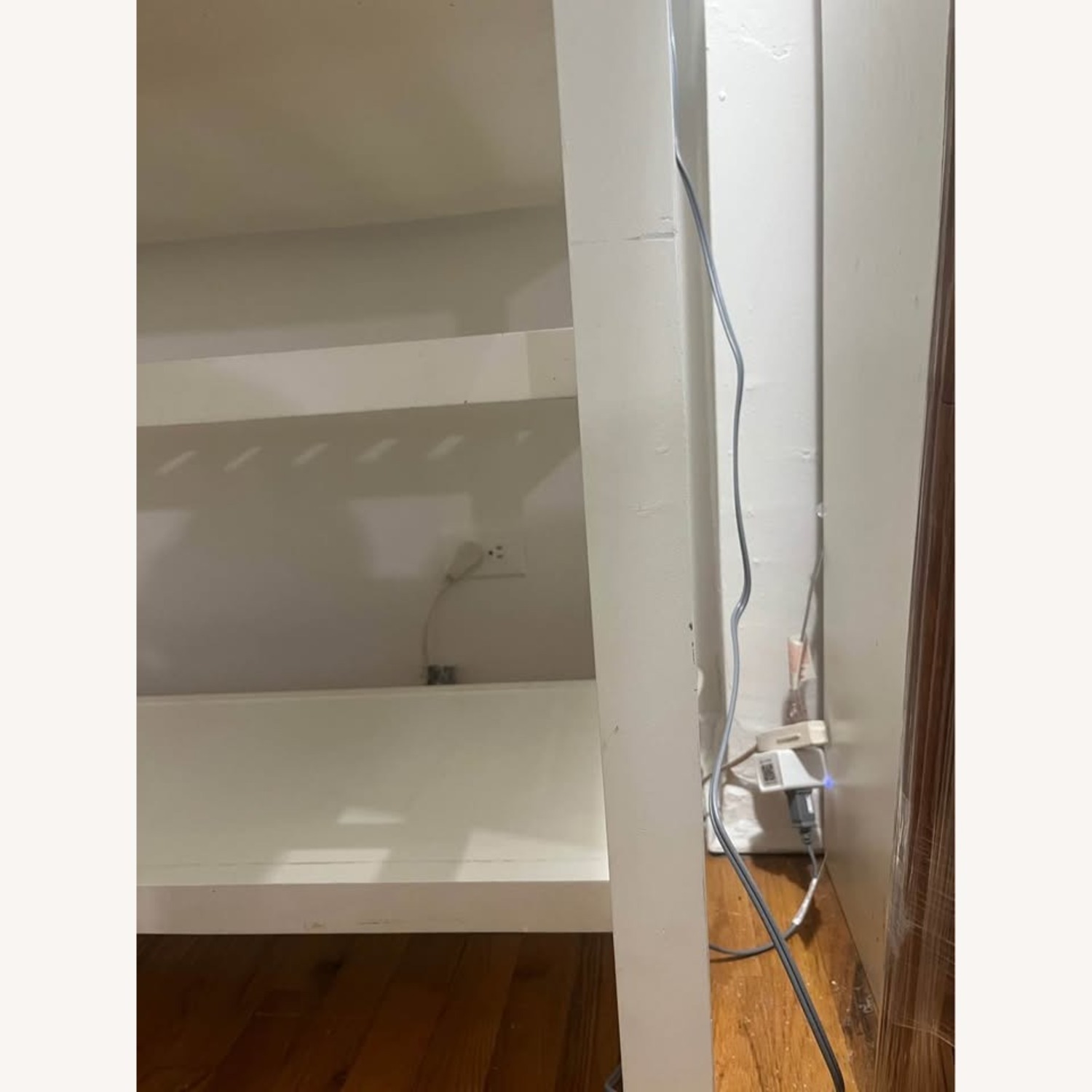 White Kitchen Island Stainless Steel Drop Leaf Top - image-7