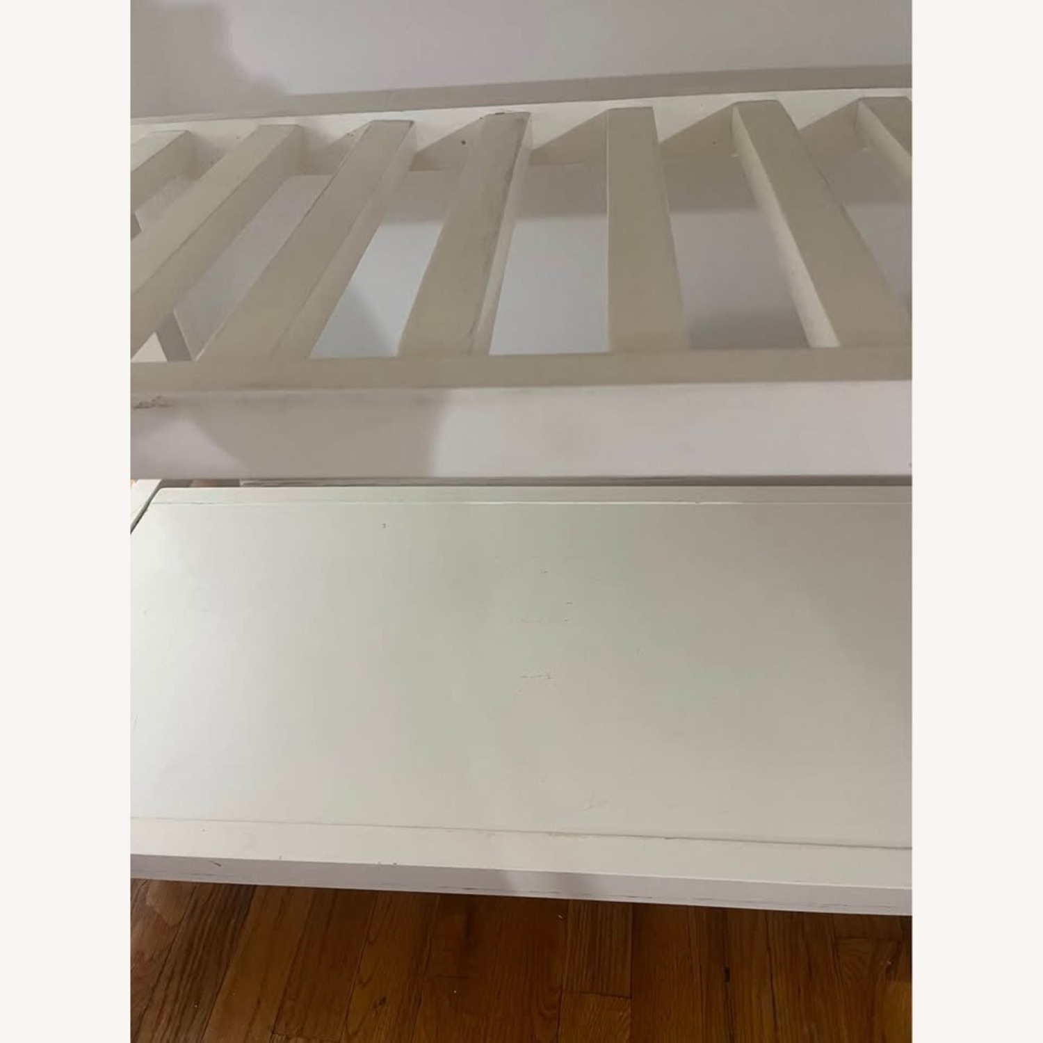 White Kitchen Island Stainless Steel Drop Leaf Top - image-8