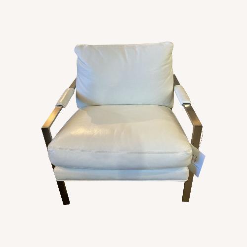 Used Classic Leather-Brushed Nickel Lounge Chair for sale on AptDeco