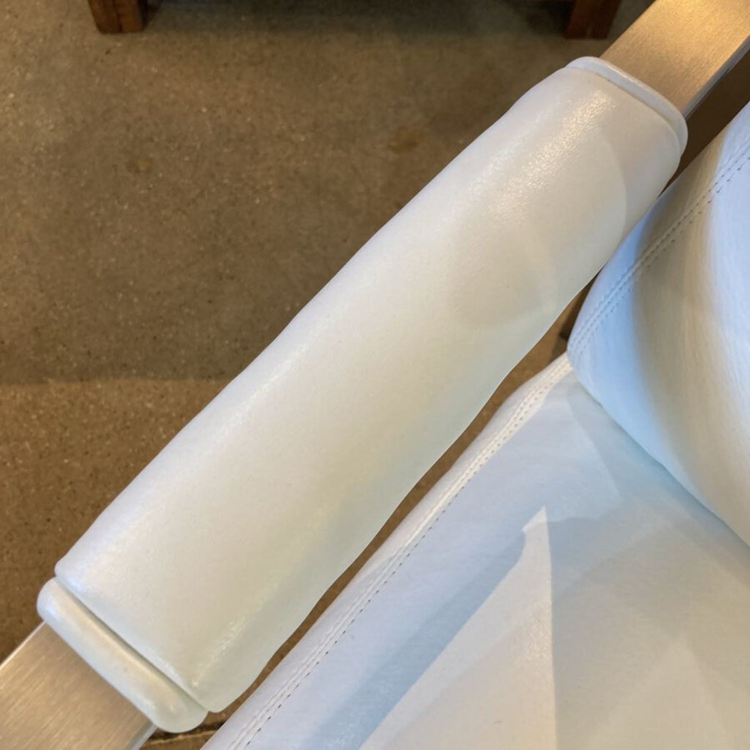 Classic Leather-Brushed Nickel Lounge Chair - image-8