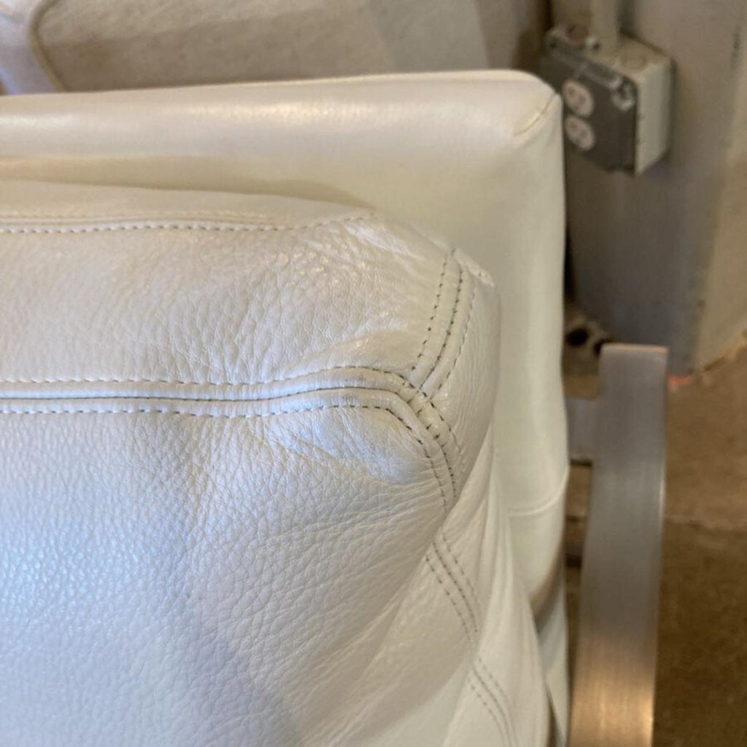 Classic Leather-Brushed Nickel Lounge Chair - image-7