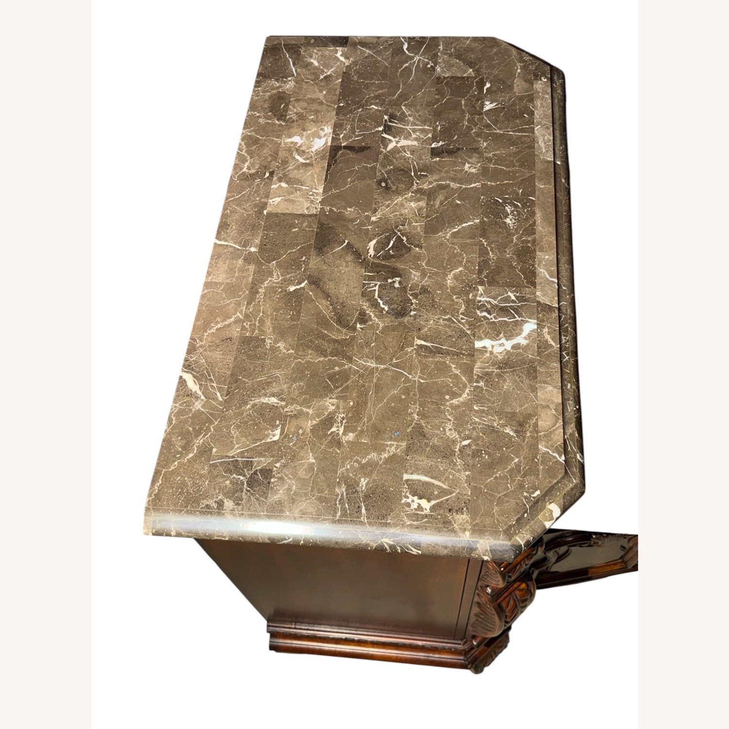 Pair of High-Style Baroque/Old World Marble-Top - image-4