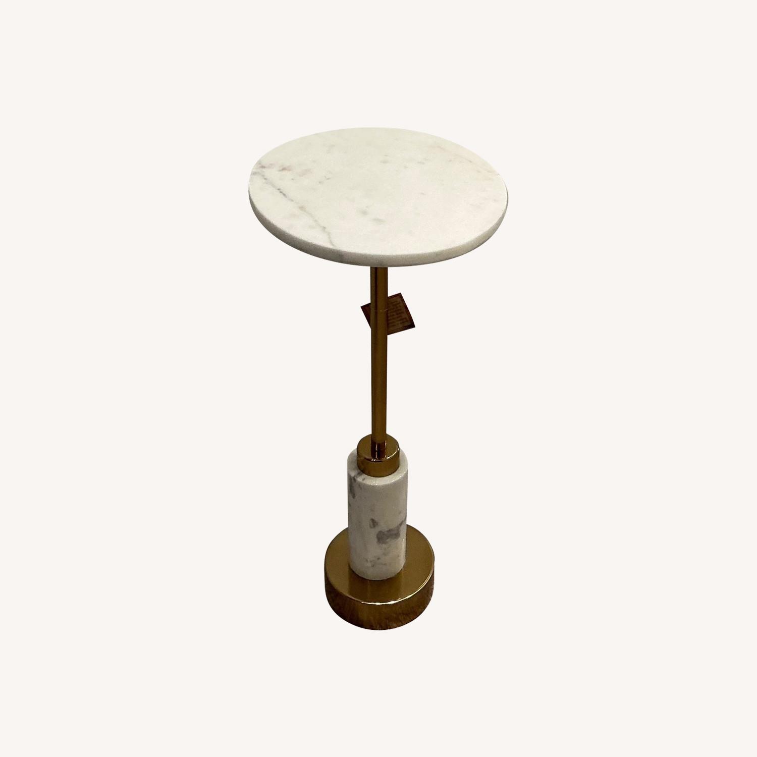 White Marble and Gold Drink Table - image-0