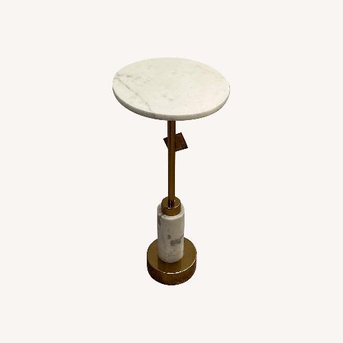 Used White Marble and Gold Drink Table for sale on AptDeco