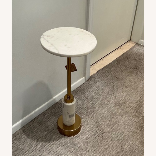 Used White Marble and Gold Drink Table for sale on AptDeco
