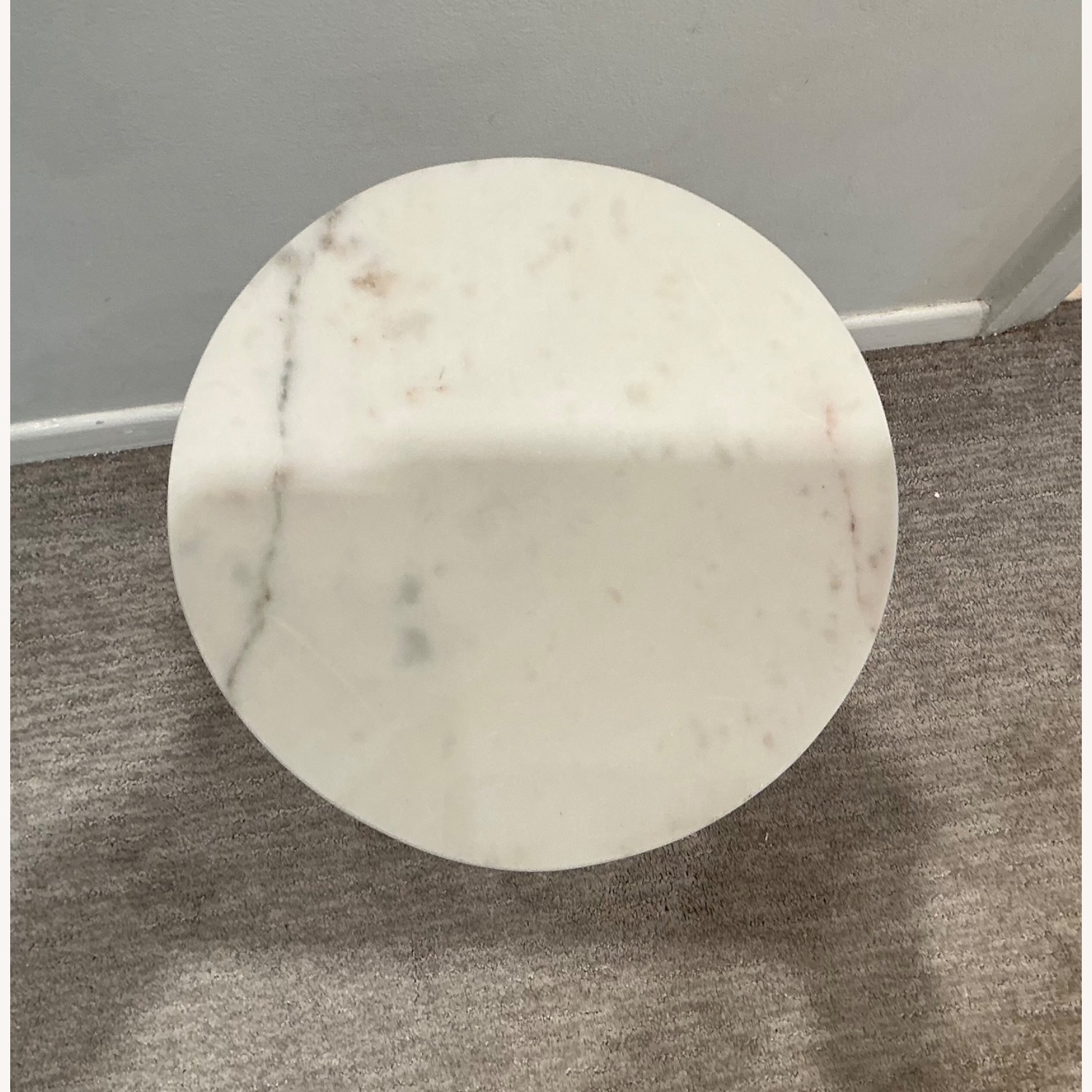 White Marble and Gold Drink Table - image-2