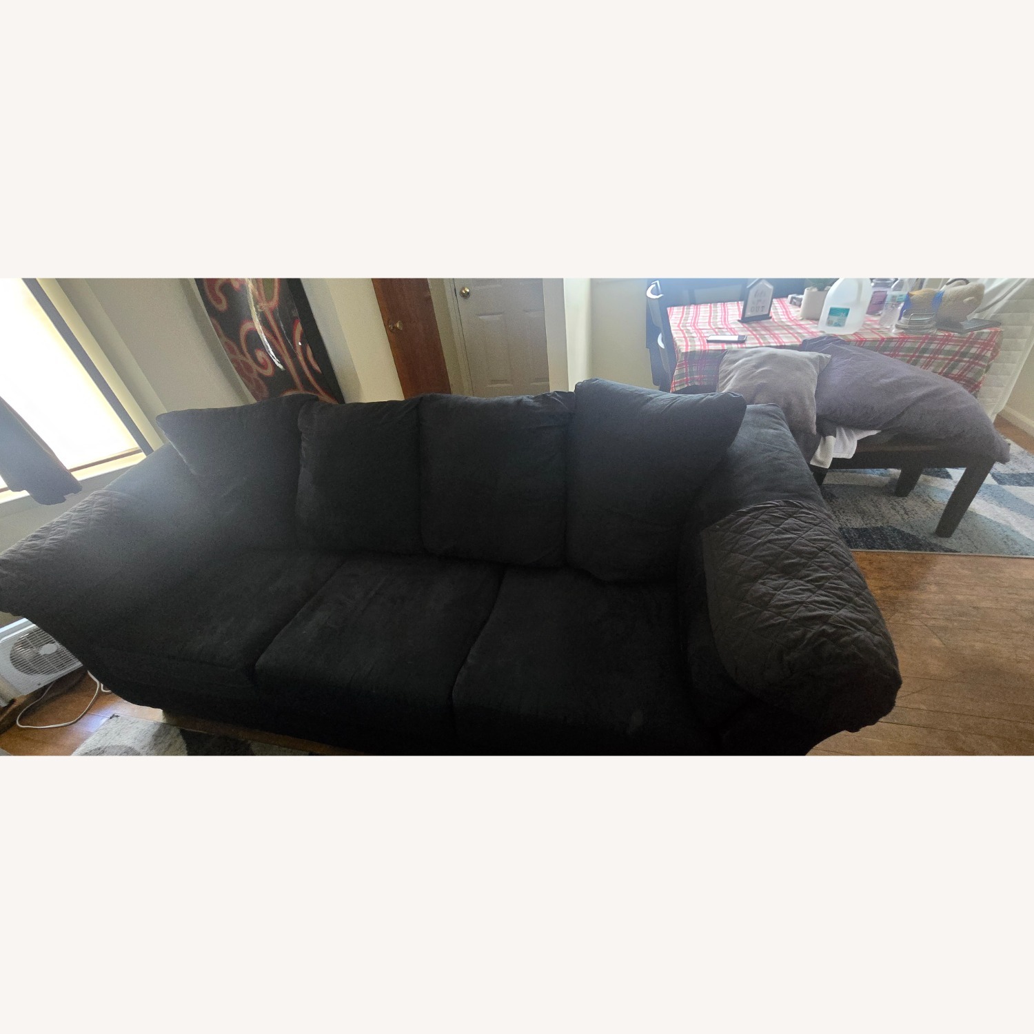 Ashley Furniture Black Fabric 3+ Seater Sofa - image-1