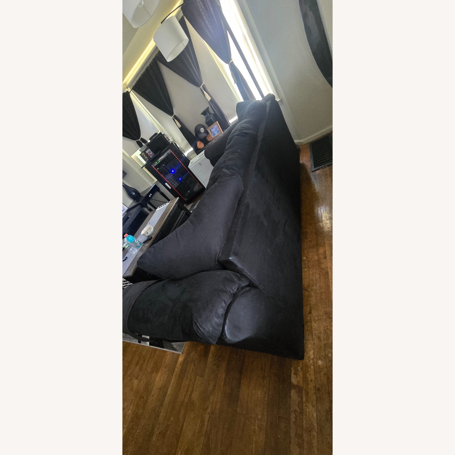 Ashley Furniture Black Fabric 3+ Seater Sofa - image-4