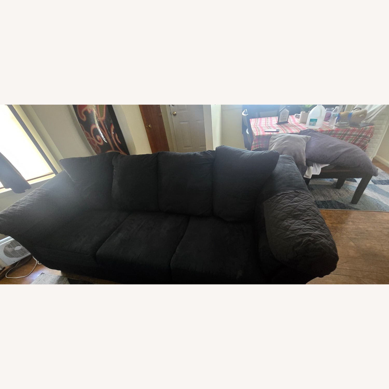 Ashley Furniture Black Fabric 3+ Seater Sofa - image-2