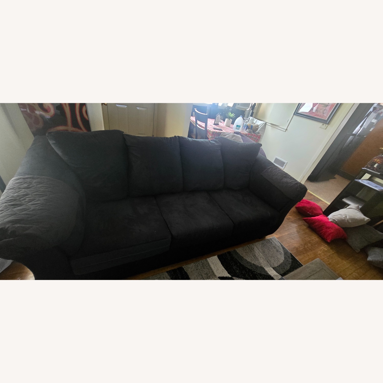 Ashley Furniture Black Fabric 3+ Seater Sofa - image-7