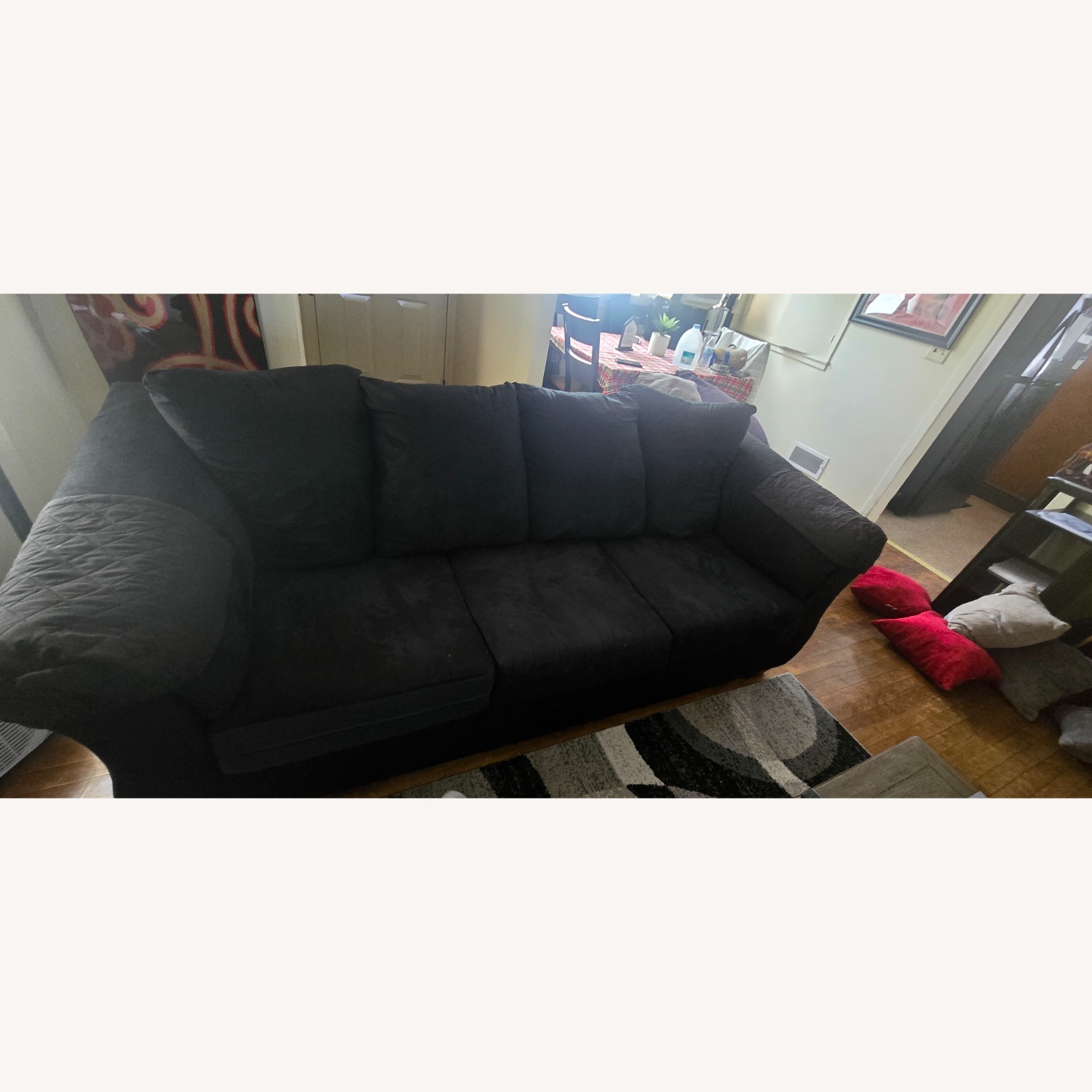 Ashley Furniture Black Fabric 3+ Seater Sofa - image-6