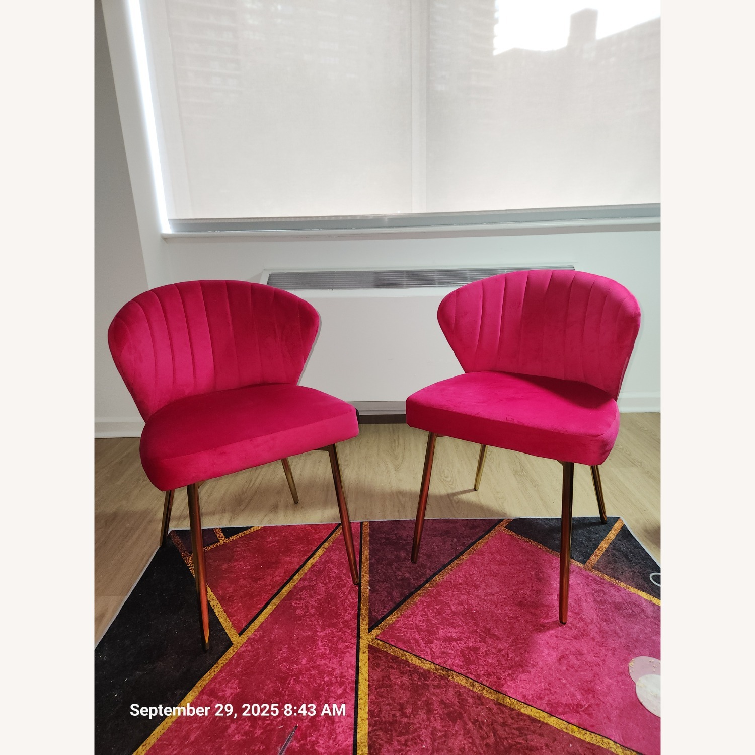 Lush Pink Velvet Accent Chairs - image-1