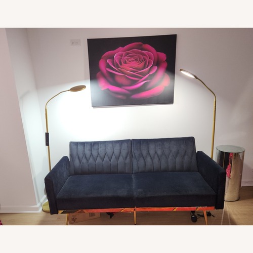 Used Plush Black Velvet Sleeper Sofa for sale on AptDeco