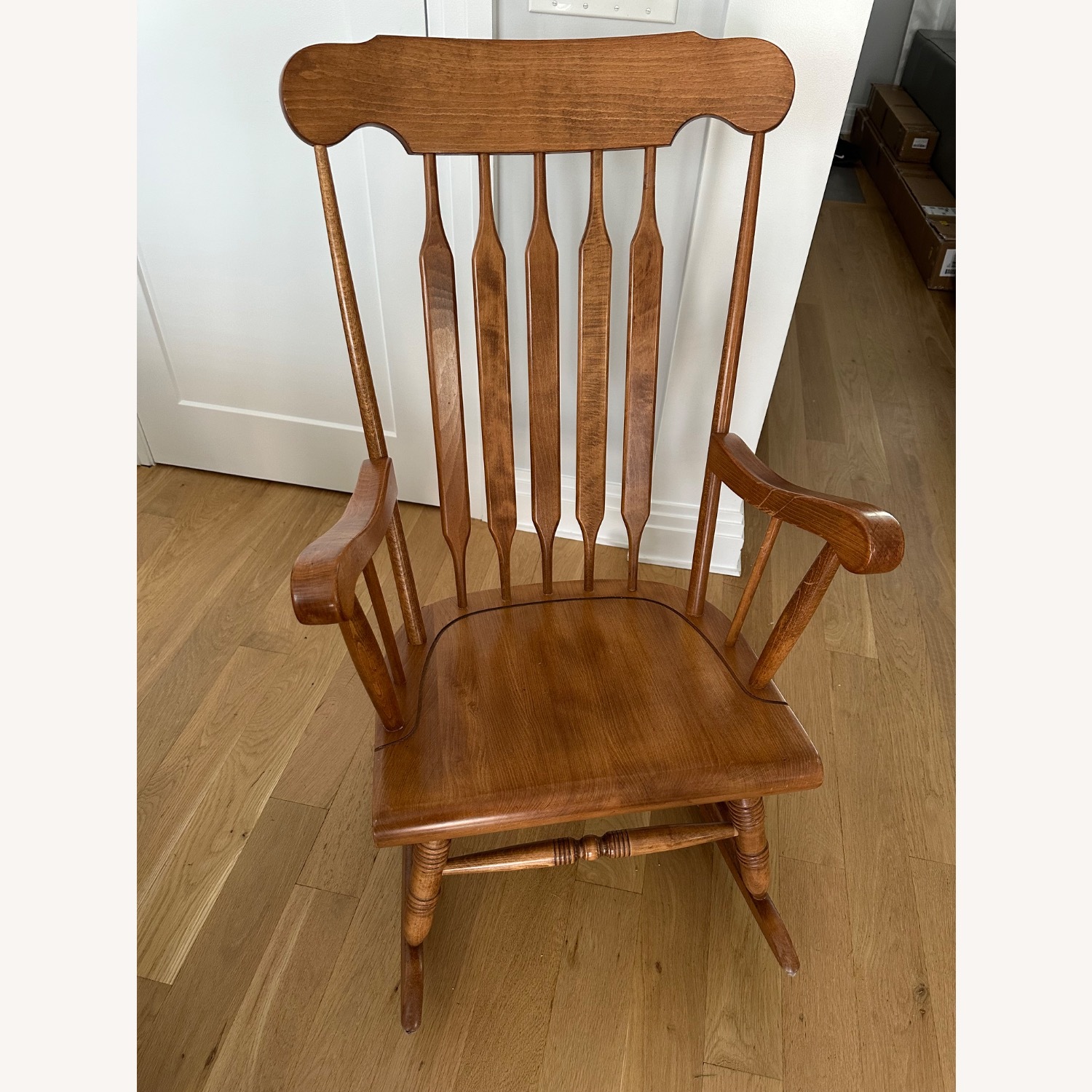 Vintage/Antique Dark Brown Wood Nursing Chair - image-2