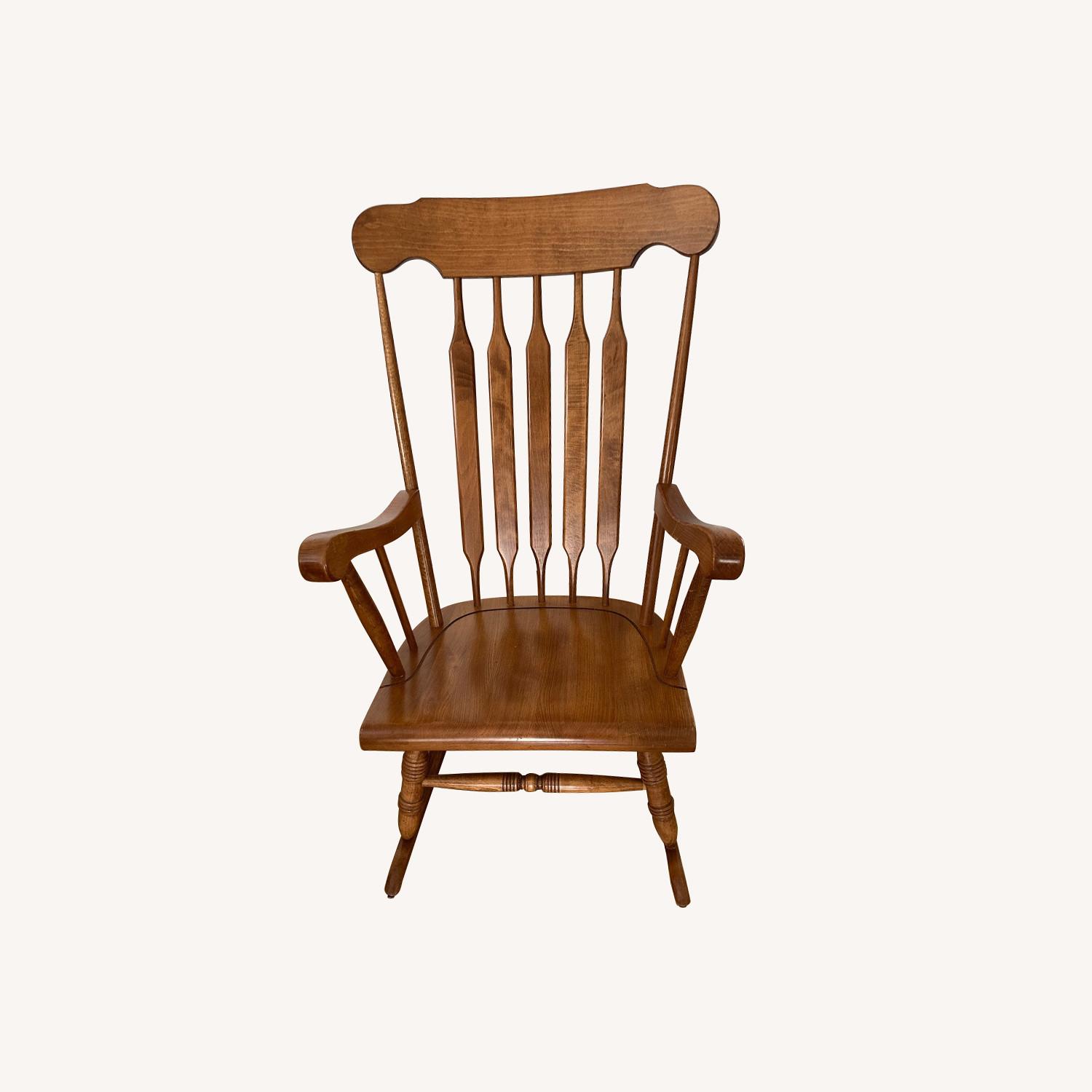 Vintage/Antique Dark Brown Wood Nursing Chair - image-0