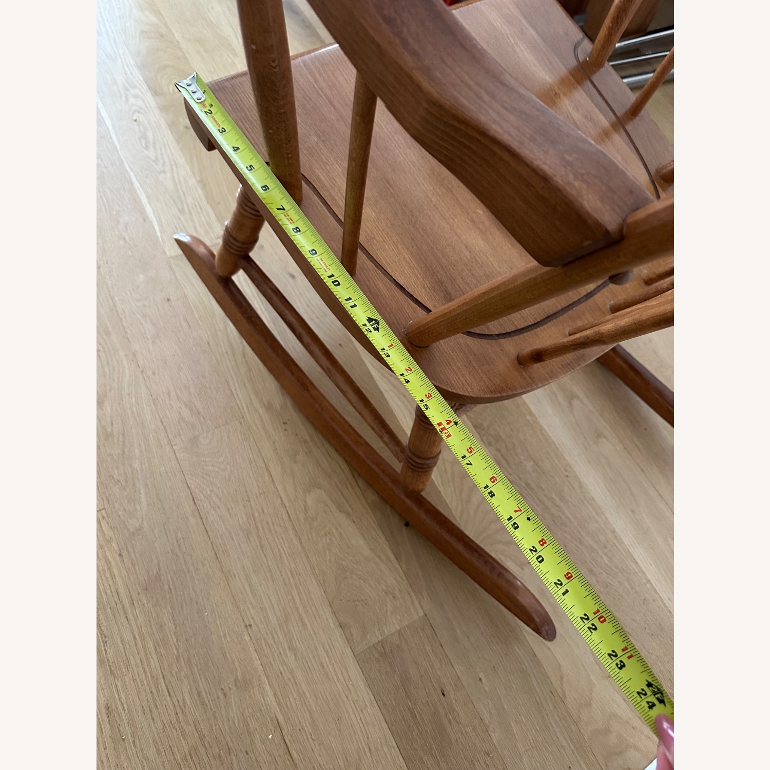 Vintage/Antique Dark Brown Wood Nursing Chair - image-9