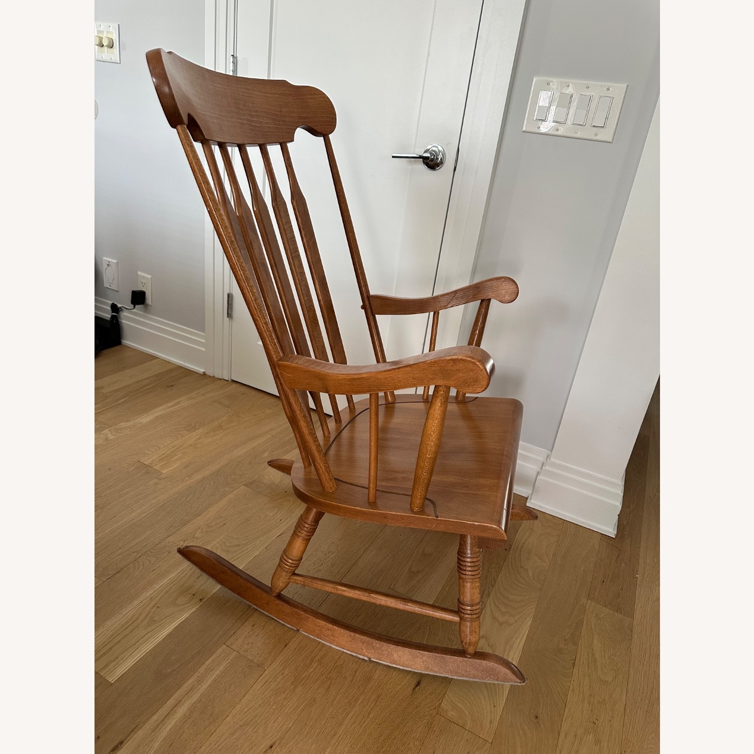 Vintage/Antique Dark Brown Wood Nursing Chair - image-6