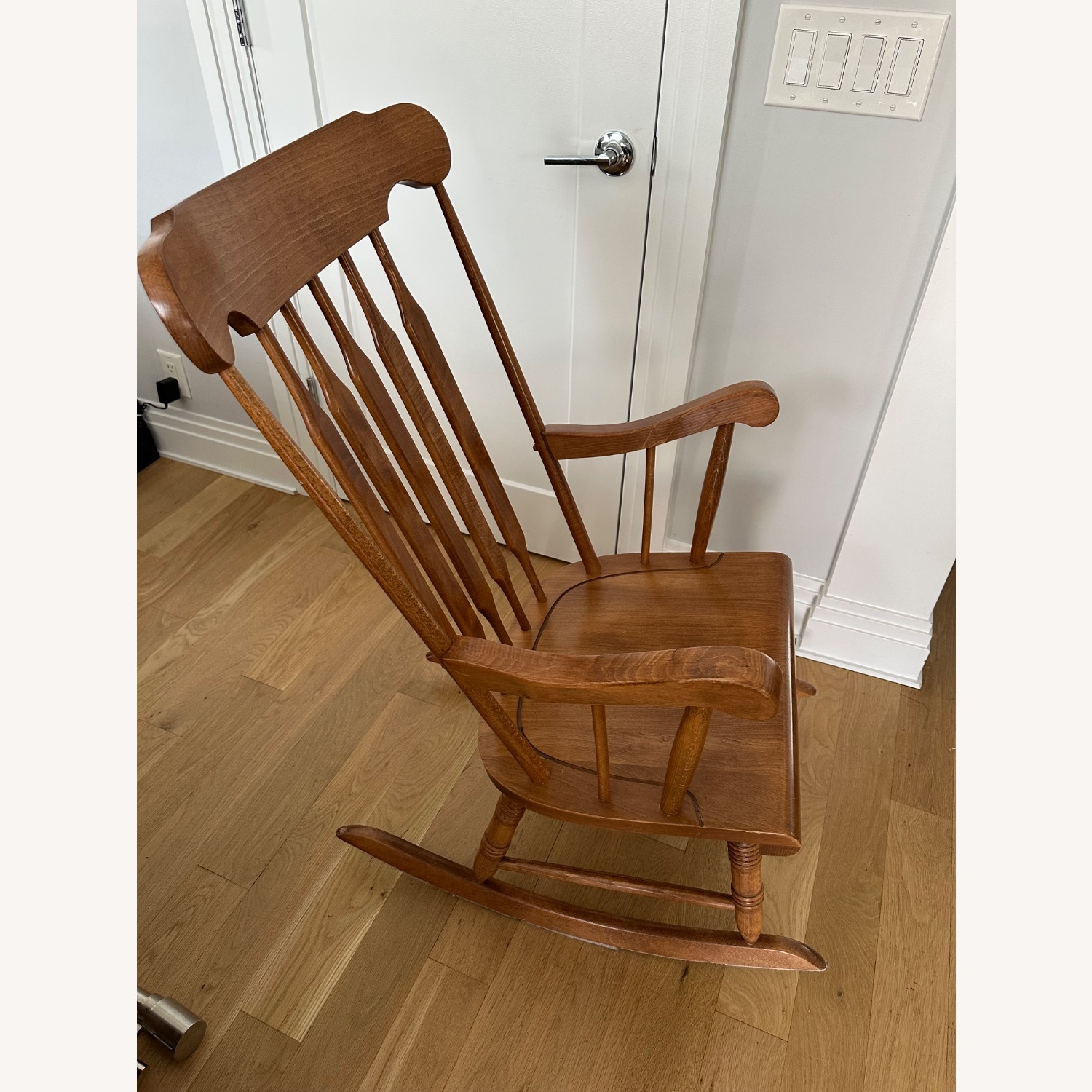 Vintage/Antique Dark Brown Wood Nursing Chair - image-5