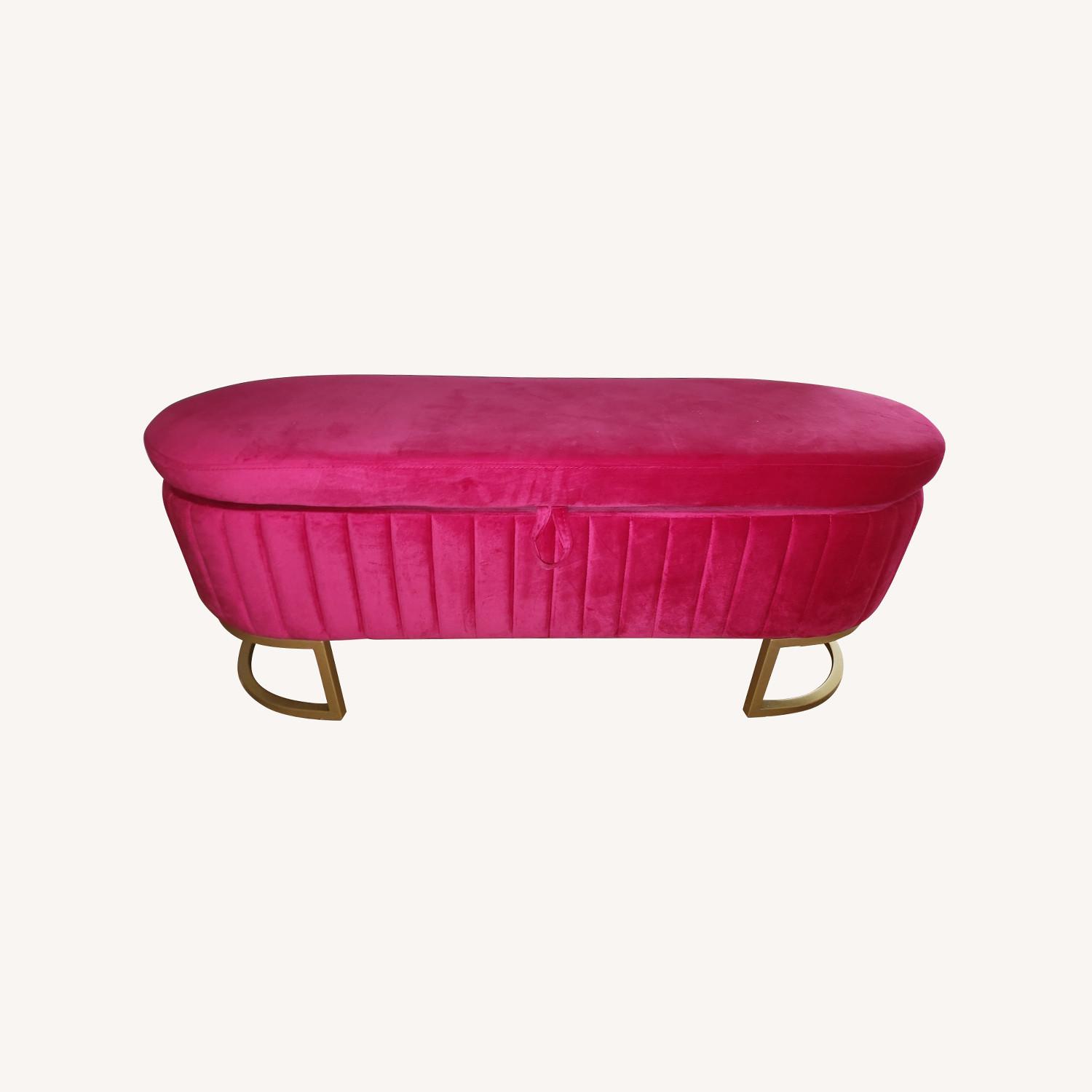 Pink Velvet Chest/Storage - image-0