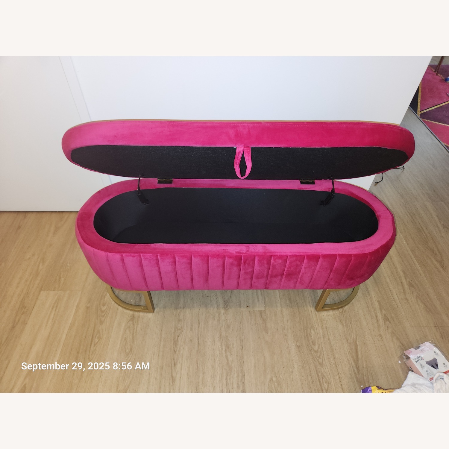 Pink Velvet Chest/Storage - image-4