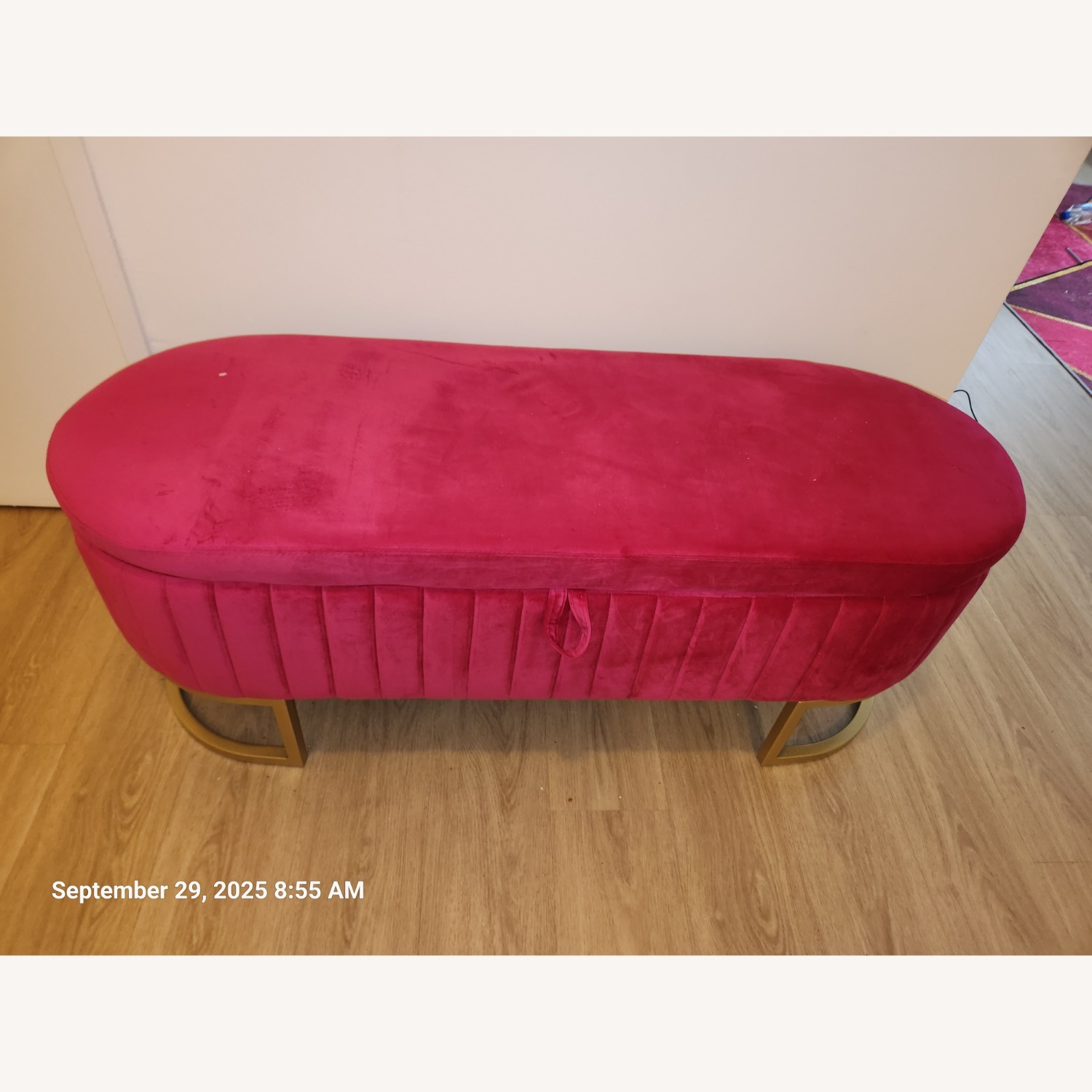 Pink Velvet Chest/Storage - image-2