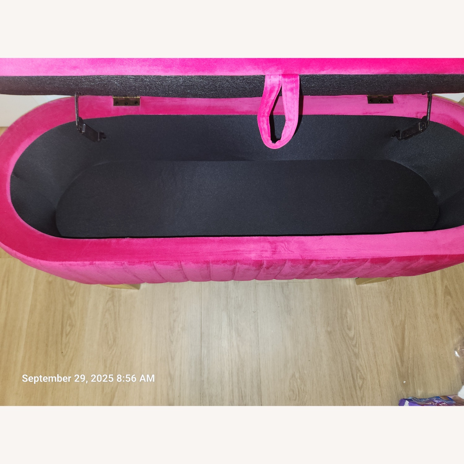 Pink Velvet Chest/Storage - image-3