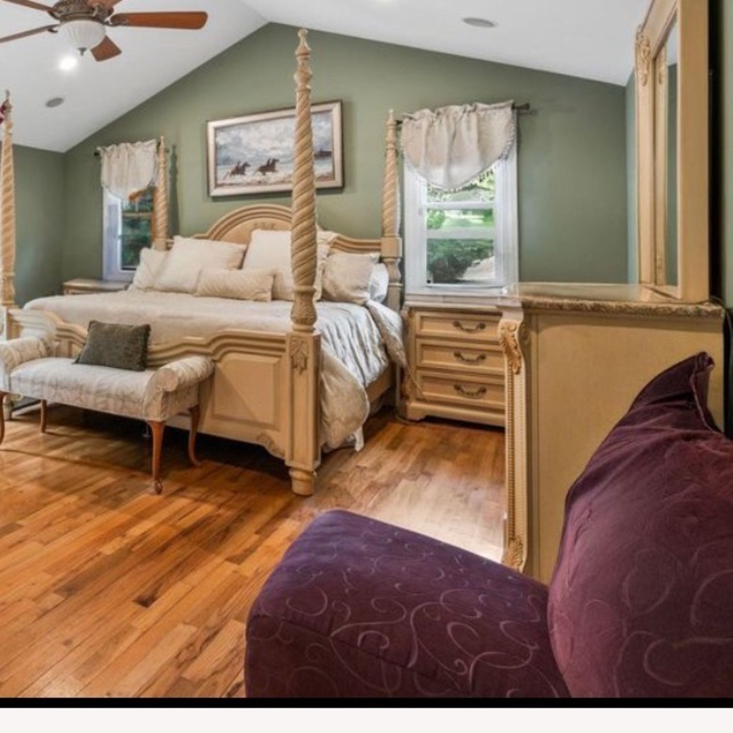 Pair of Thomasville Stone Top Nightstands - image-3