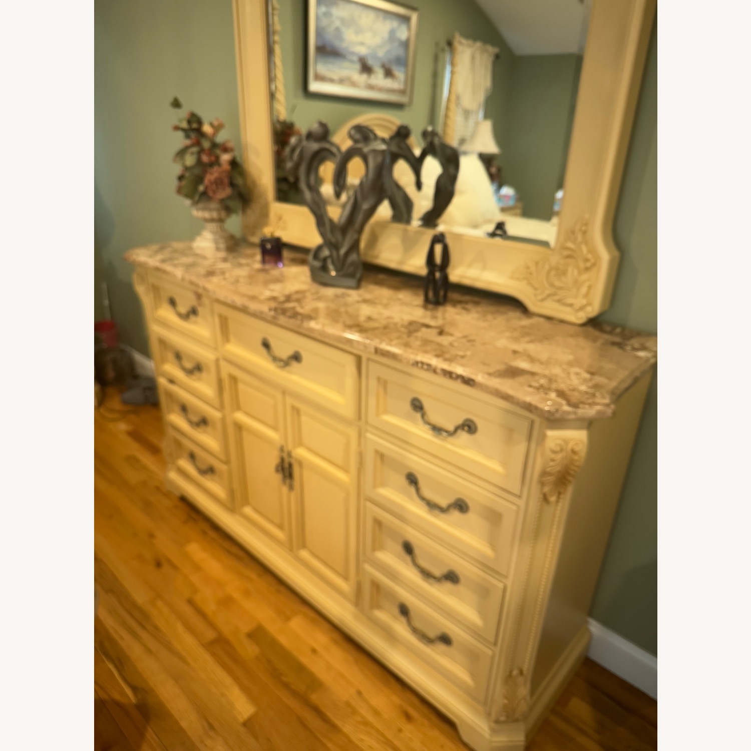 Thomasville Stone Top Dresser and Mirror - image-2