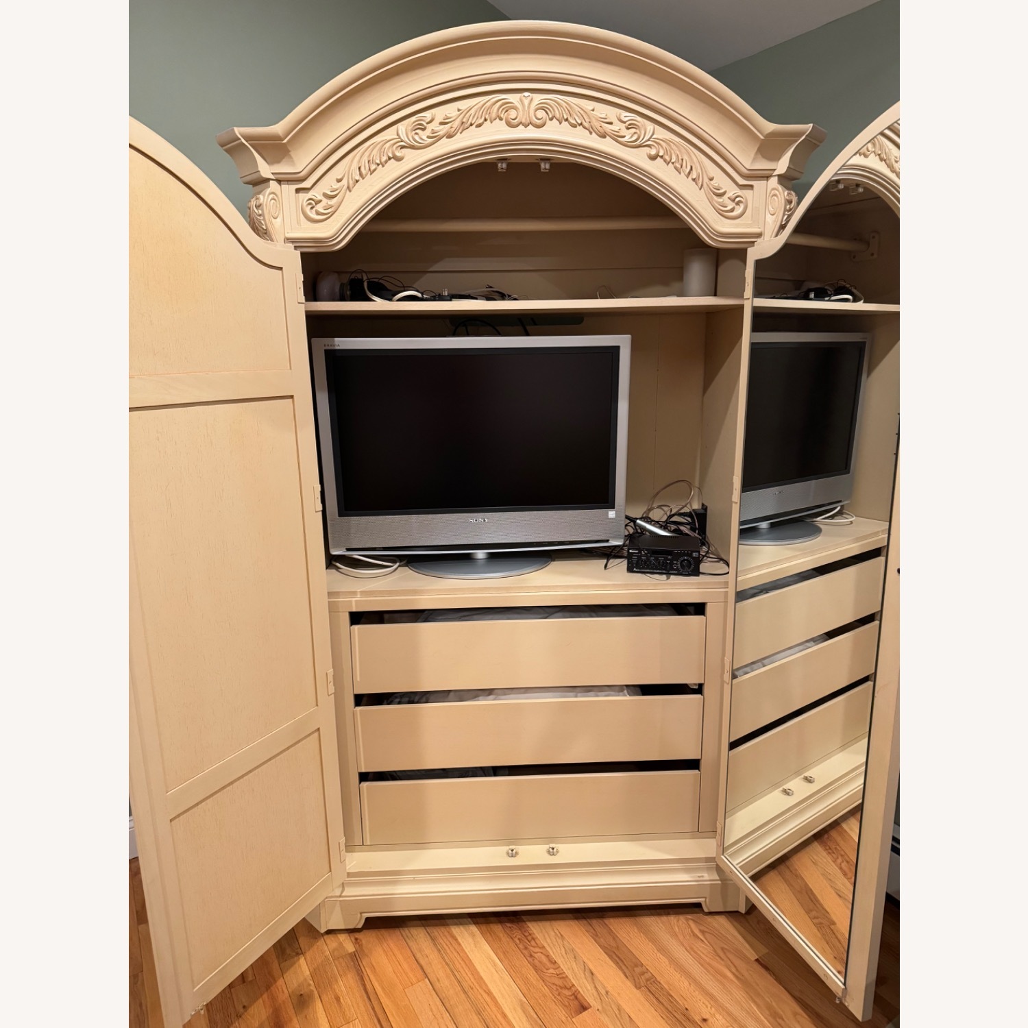 Thomasville Armoire with Mirror, Drawers, Shelves - image-4