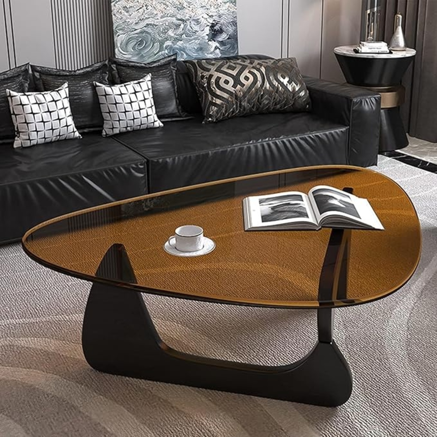 Triangle Glass Coffee Table - image-5