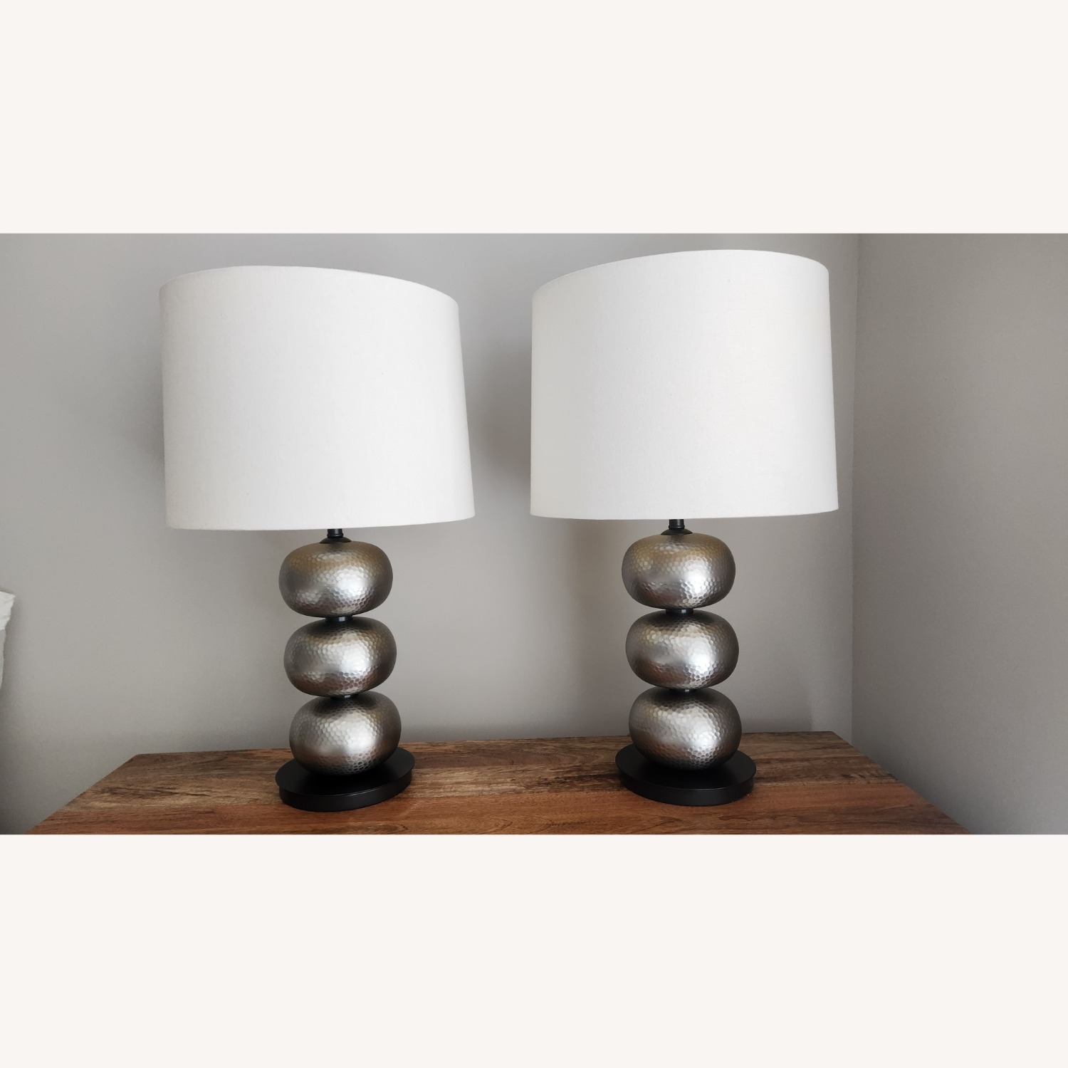 West Elm Beveled Silver Abacus Table Lamps - image-1
