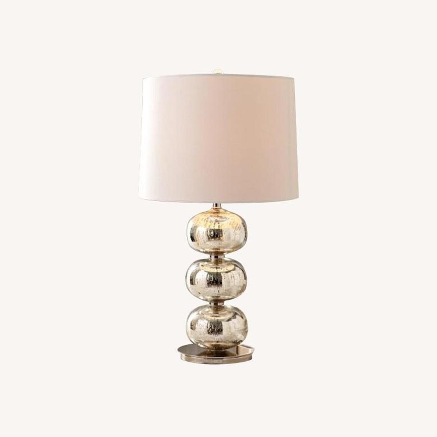 West Elm Beveled Silver Abacus Table Lamps - image-0