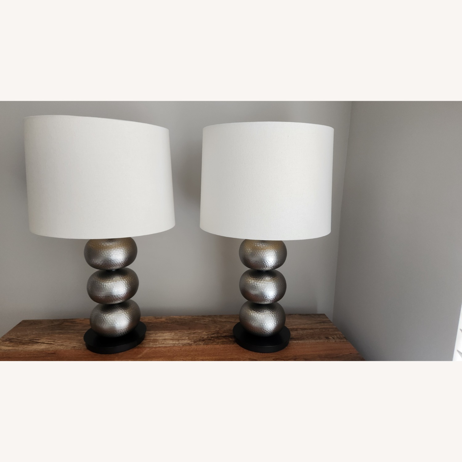West Elm Beveled Silver Abacus Table Lamps - image-2
